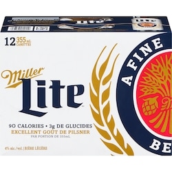Miller Bière Lite (Pièce d’identité requise au moment du ramassage) 12x355.0 ml, 0,61 $/100ml