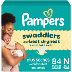 Pampers Swaddlers Newborn Diapers Size 0 84 Count 84 ea, $0.32/1ea