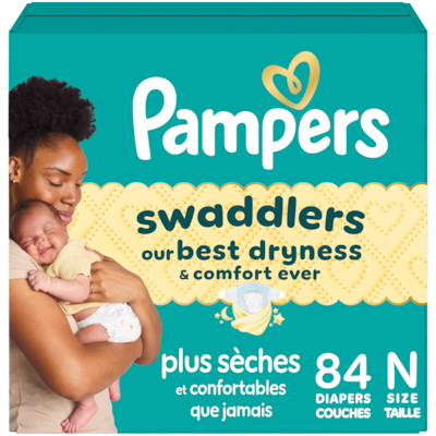 Pampers Couches Swaddlers pour nouveau-nés, taille 0, 84 couches 84 ea, 0,36 $/1ch