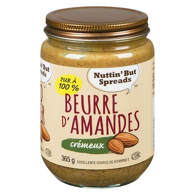 null Beurre d’amandes crémeux, Nuttin' But Spreads 365 g, 2,74 $/100g