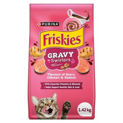 Purina Friskies Gravy Swirlers Assorted Flavours, Dry Cat Food 1.42 kg, $0.56/100g