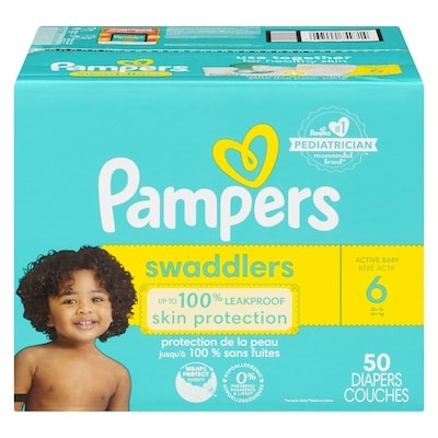Pampers Couches Swaddlers, taille 6, 50 couches 50 ea, 0,72 $/1ch