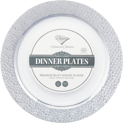 Decor Décor Hammered White Plates, 10.25" 10x1.0 ea, $1.20/1ea