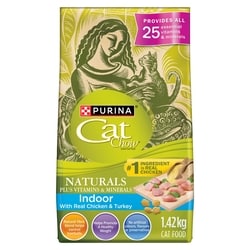 Purina Cat Chow Naturals Dry Cat Food Real Chicken and Turkey 1.42 kg, $0.81/100g