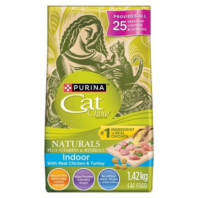 Purina Cat Chow Naturals Real Chicken and Turkey, Dry Cat Food 1.42 kg, $0.77/100g