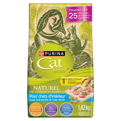 Purina Cat Chow Naturel avec Vrai Poulet et Vrai Dinde, Nourriture Sèche pour Chats 1,42 kg 1.42 kg, 0,77 $/100g