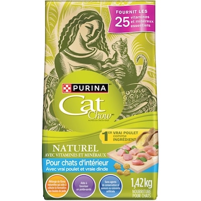 Purina Cat Chow Naturel avec Vrai Poulet et Vrai Dinde, Nourriture Sèche pour Chats 1,42 kg 1.42 kg, 0,70 $/100g