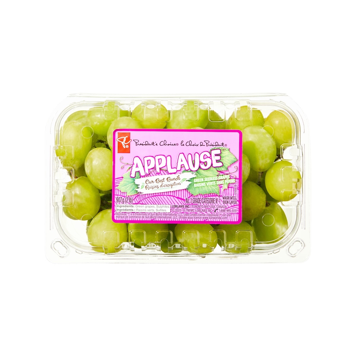 le Choix du Président Raisins verts sans pépins Applause 907 g, 0,99 $/100g
