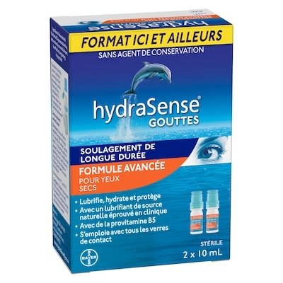 Hydrasense Gouttes oculaires Formule avancée, pour yeux secs 20 ml, 134,95 $/100ml