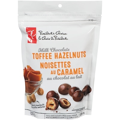President's Choice Milk Chocolate Toffee Hazelnuts 250 g, $3.80/100g