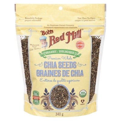 Bobs Red Mill Chia Seeds Organic Premium Whole 340 g, $2.50/100g