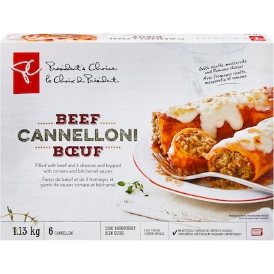 le Choix du Président Cannelloni au bœuf  1.13 kg, 1,15 $/100g