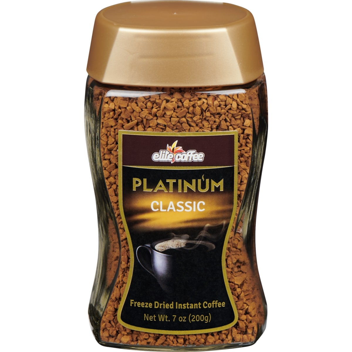 Elite Kosher Platinum Dried Inst Cof    200 g, $10.00/100g