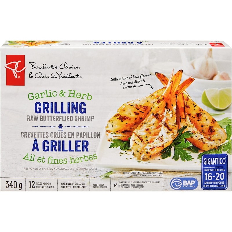 Garlic and Herb Grilling Raw Butterflied Shrimp