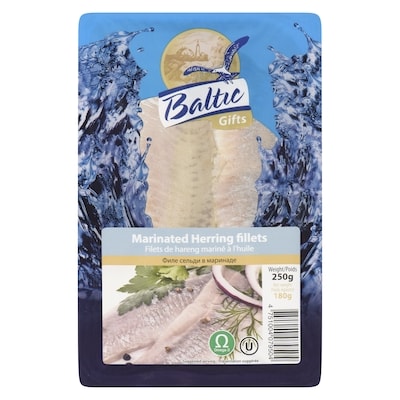 Baltic Gifts Kosher Marinated Herring Fillets 250 g, $2.00/100g
