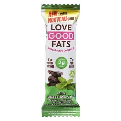 LoveGoodFats Barre à la menthe et aux brisures de chocolat 39 g, 7,69 $/100g