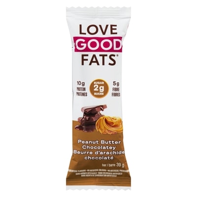 LoveGoodFats Barre au beurre d’arachide et au chocolat 39 g, 8,44 $/100g