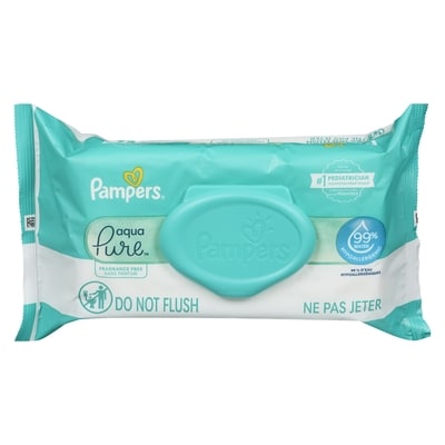 Pampers Lingettes pour bébés Aqua Pure Sensitive, 1X boîte distributrice, 56 lingettes 56 ea, 0,12 $/1ch