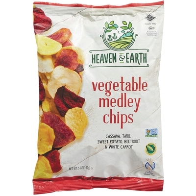 Heaven & Earth Vegetable Medley Chips 142 g, $5.98/100g