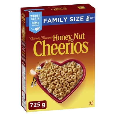 General Mills Honey Nut Cheerios Breakfast Cereal, Family Size, Whole Grains 725 g, $0.69/100g