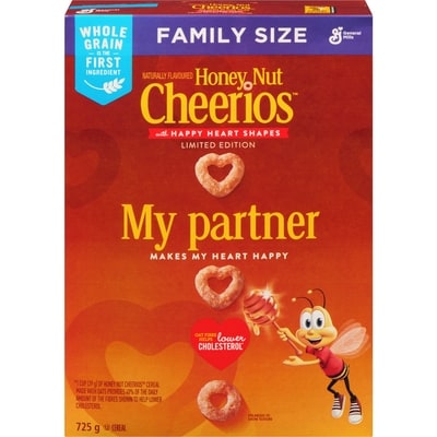 General Mills Honey Nut Cheerios Breakfast Cereal, Family Size, Whole Grains 725 g, $0.83/100g