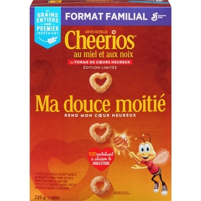 General Mills Céréales à base de grains entiers Cheerios miel et noix, format familial 725 g, 1,10 $/100g