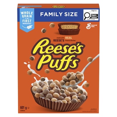Reese's Puffs Breakfast Cereal, Peanut Butter Chocolate, Family Size
