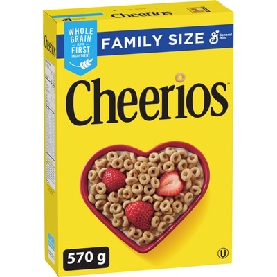 General Mills Original Cheerios Breakfast Cereal, Family Size, Whole Grains 570 g, $1.23/100g