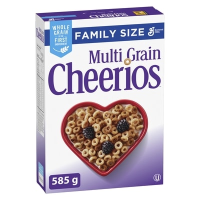 General Mills Multi Grain Cheerios Breakfast Cereal, Family Size, Whole Grains 585 g, $0.85/100g