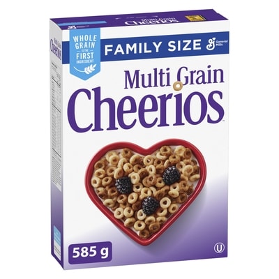 General Mills Multi Grain Cheerios Breakfast Cereal, Family Size, Whole Grains 585 g, $1.37/100g