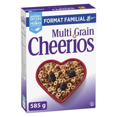 General Mills Céréales à base de grains entiers Cheerios miel et noix, format familial 585 g, 1,20 $/100g