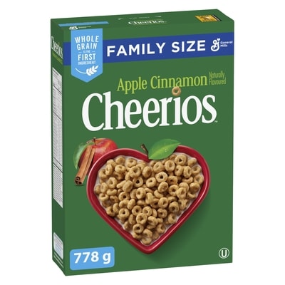 General Mills Cheerios Cereal Apple Cinnamon Family Size 778 g, $0.71/100g