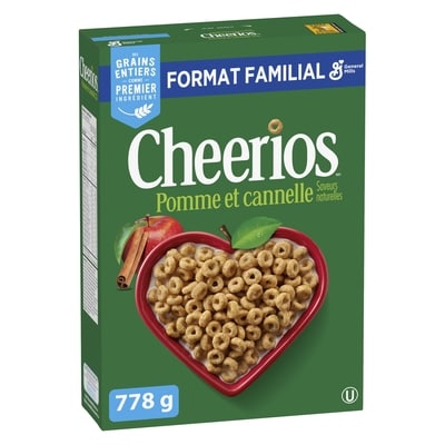 General Mills Céréales pommes et cannelle Cheerios, format familial 778 g, 1,03 $/100g