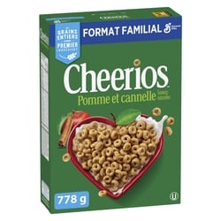 General Mills Céréales pommes et cannelle Cheerios, format familial 778 g, 1,03 $/100g