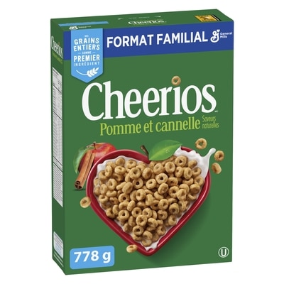 General Mills Céréales pommes et cannelle Cheerios, format familial 778 g, 1,03 $/100g