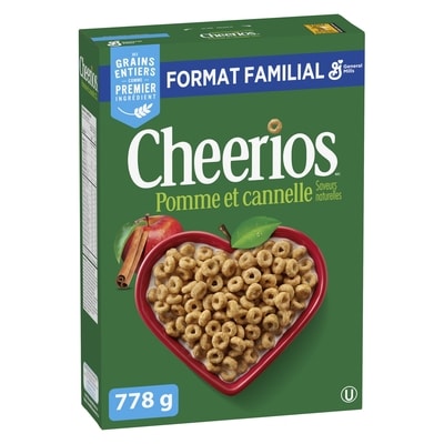 General Mills Céréales pommes et cannelle Cheerios, format familial 778 g, 1,03 $/100g