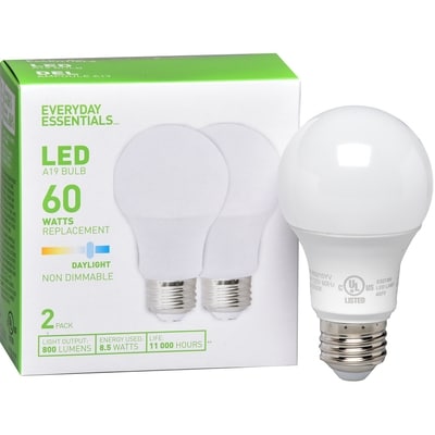 Light Bulbs, A19 60W LED Daylight