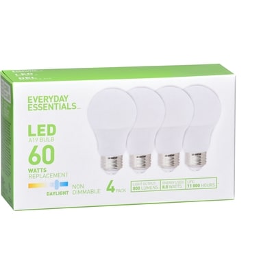 Everyday Essentials Ampoules A19 de 60 W, DEL lumière du jour 1 ea, 2,50 $/1ch