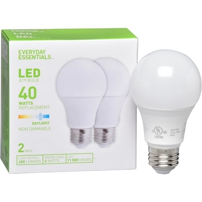 Ampoules A19 de 40&nbsp;W, DEL lumière du jour