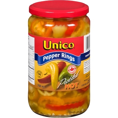Unico Pepper Rings Pickled Hot    750 ml, $0.60/100ml