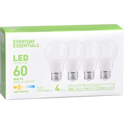 Everyday Essentials Ess Ampoule Del A19 60W 4P Blc 1 ea, 2,50 $/1ch