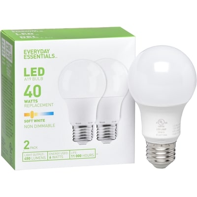 Ampoules A19 de 40 W, DEL blanc doux