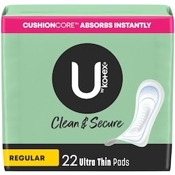 Clean & Secure Ultra Thin Pads, Regular Absorbency, 22 Count