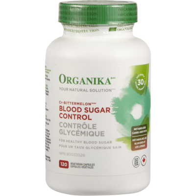 Organika Contrôle de la glycémie, 120 capsules végétariennes 120 ea, 0,30 $/1ch