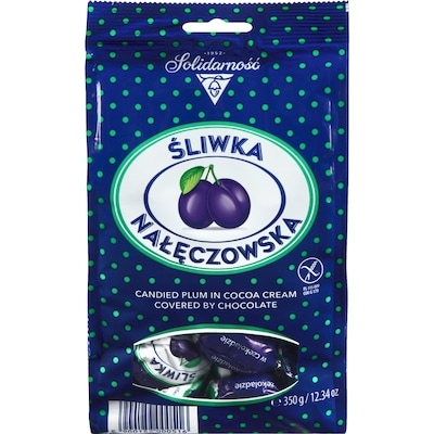 Solidarnosc Prunes confites au chocolat  350 g, 2,36 $/100g