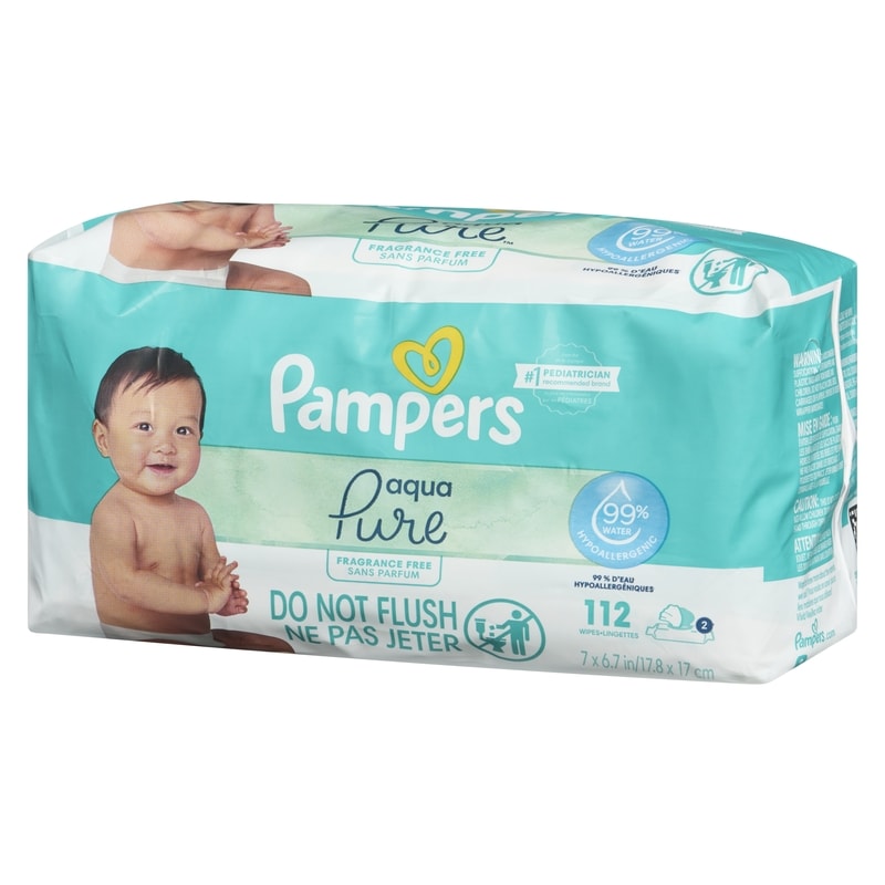 Aqua Pure Sensitive Baby Wipes 2X Pop-Top 112 Count