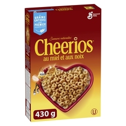 General Mills Cheerios Miel & Noix, Céréales à Base de Grains Entiers 430 g, 1,35 $/100g