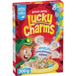 General Mills Lucky Charms Céréales de Petit Déjeuner Avec des Guimauves, Grains Entiers 300 g, 1,50 $/100g