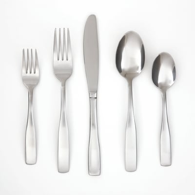 President's Choice 46 Piece 18/10 Flatware Set, Eight 5-Piece Serving Set with Wire Storage Tray