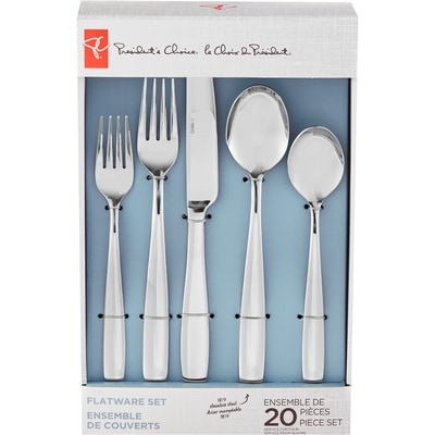 le Choix du Président President's Choice Ensemble de couverts en acier inoxydable 18/0 – Kealy 20x1.0 ea, 2,00 $/1ch